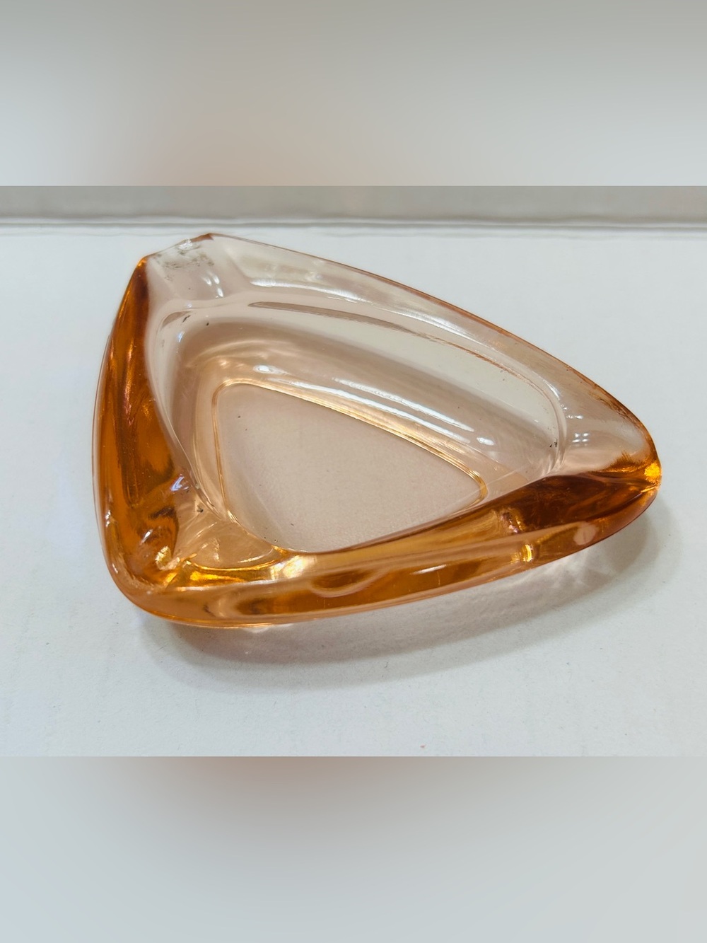Murano glass vintage ashtray. Color is a pale pink rose color.
